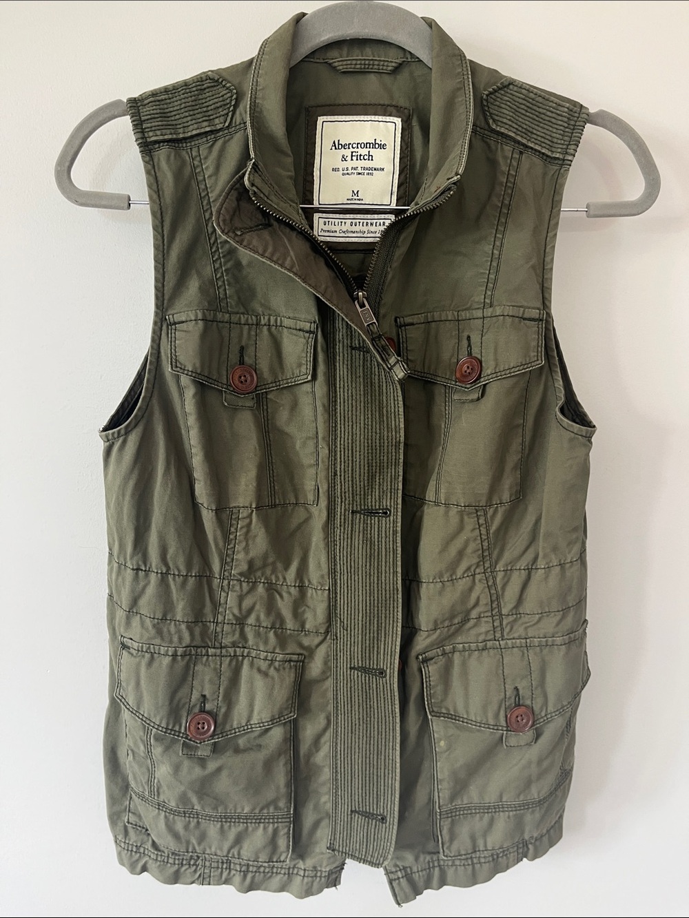 Abercrombie & Fitch Olive Green Utility Vest